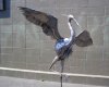 Heron water sculpture